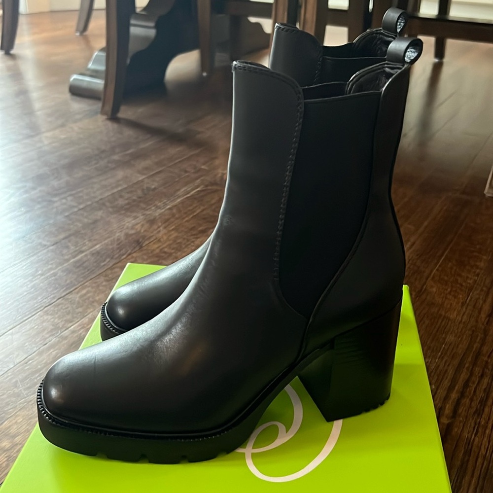 Sam Edelman Rollins Black Block Heel Size 8.5